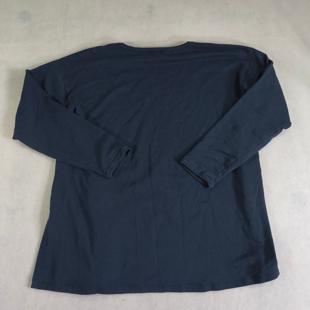 Eileen‎ Fisher Navy Long Sleeve Tee Womens XXS Organic Cotton Minimalist Top - Picture 8 of 8